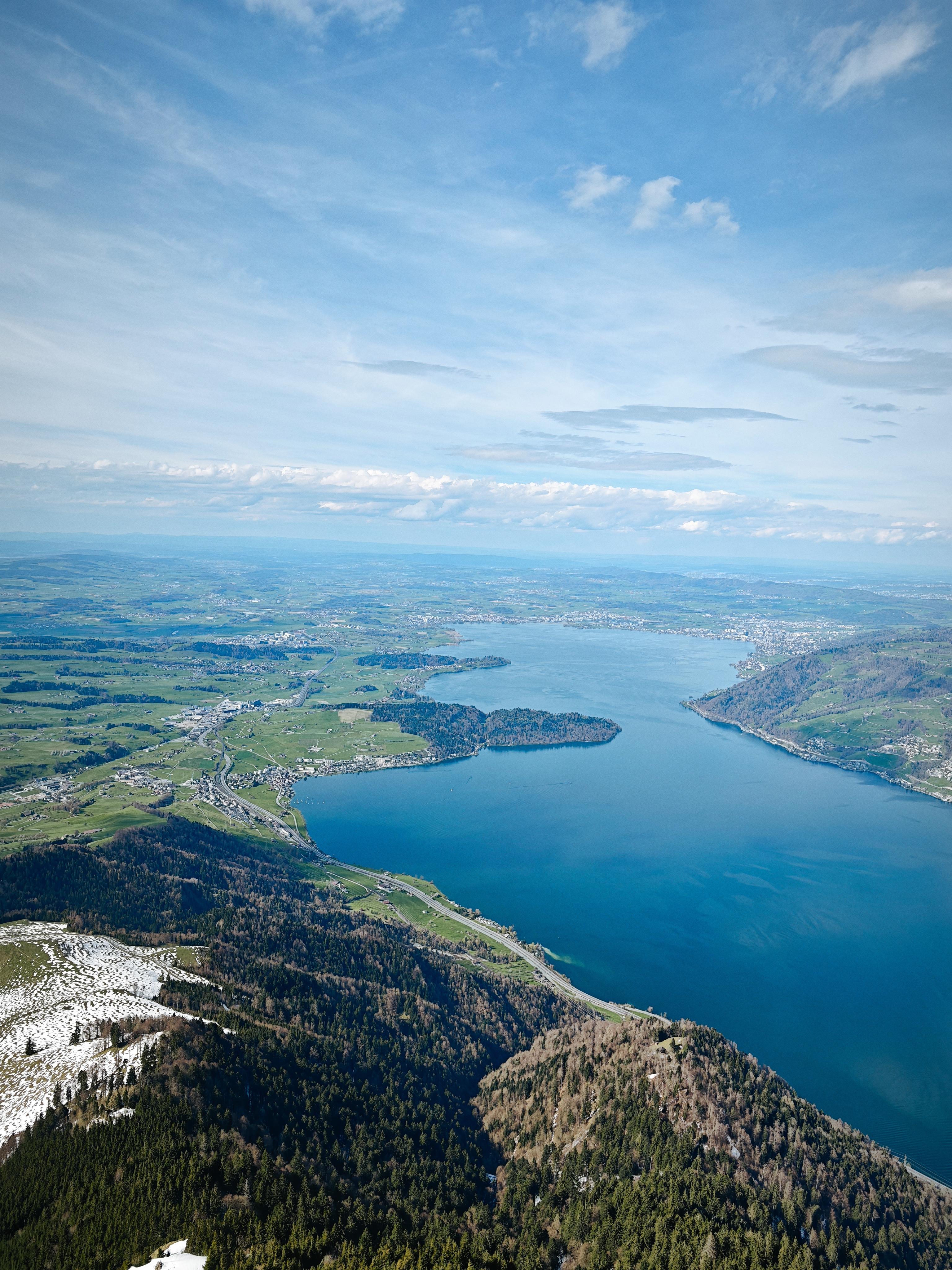 Aerial view of Lake Zug from the Rigi, looking down toward our centre in Zug